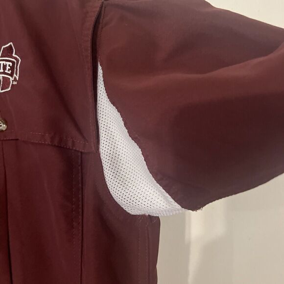 DRAKE WATERFOWL Mens Medium Mississippi State Vented Short Sleeve Button Shirt - Picture 5 of 8